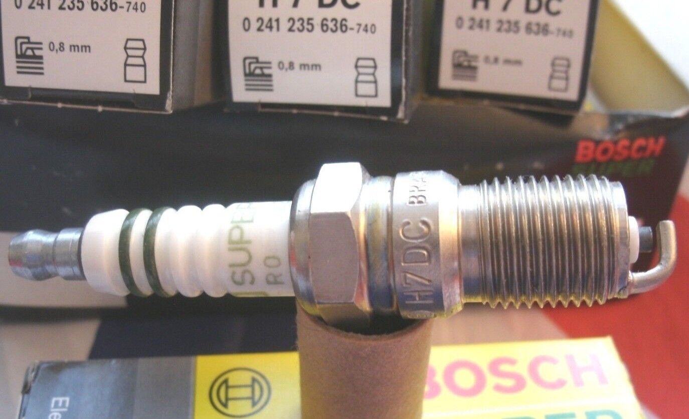 ONE NEW SET OF 4 H7DC Genuine Boxed Bosch Super Spark Plugs 0241235636-740.