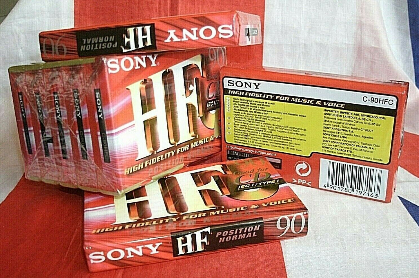 NEW Sony HF-90 Ferric Blank Cassette Tapes Total 8 NEW SEALED for Music & Voice