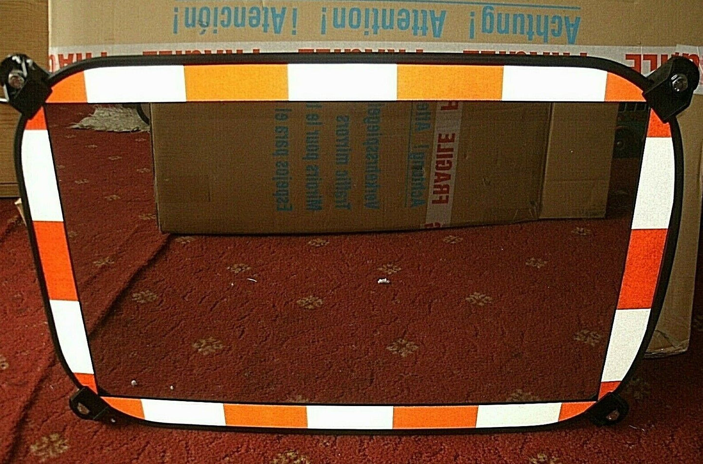 Moravia Sekurit Safely glass Traffic Mirror 600M x 800M With Red & White Border