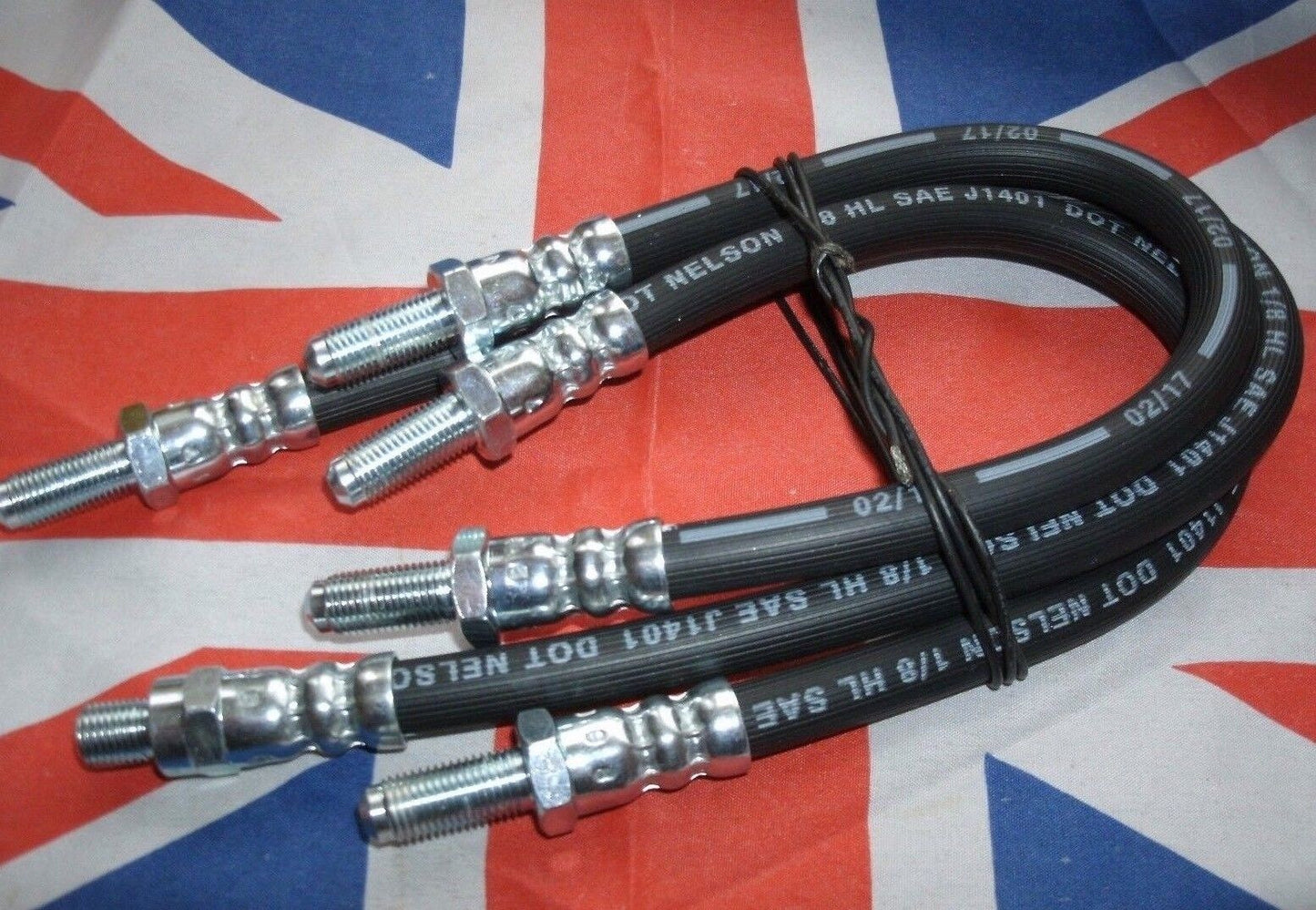 NEW FORD LOTUS CORTINA MK 2 1600E SAVAGE RUBBER BRAKE HOSE SET 3 FRONT/REAR