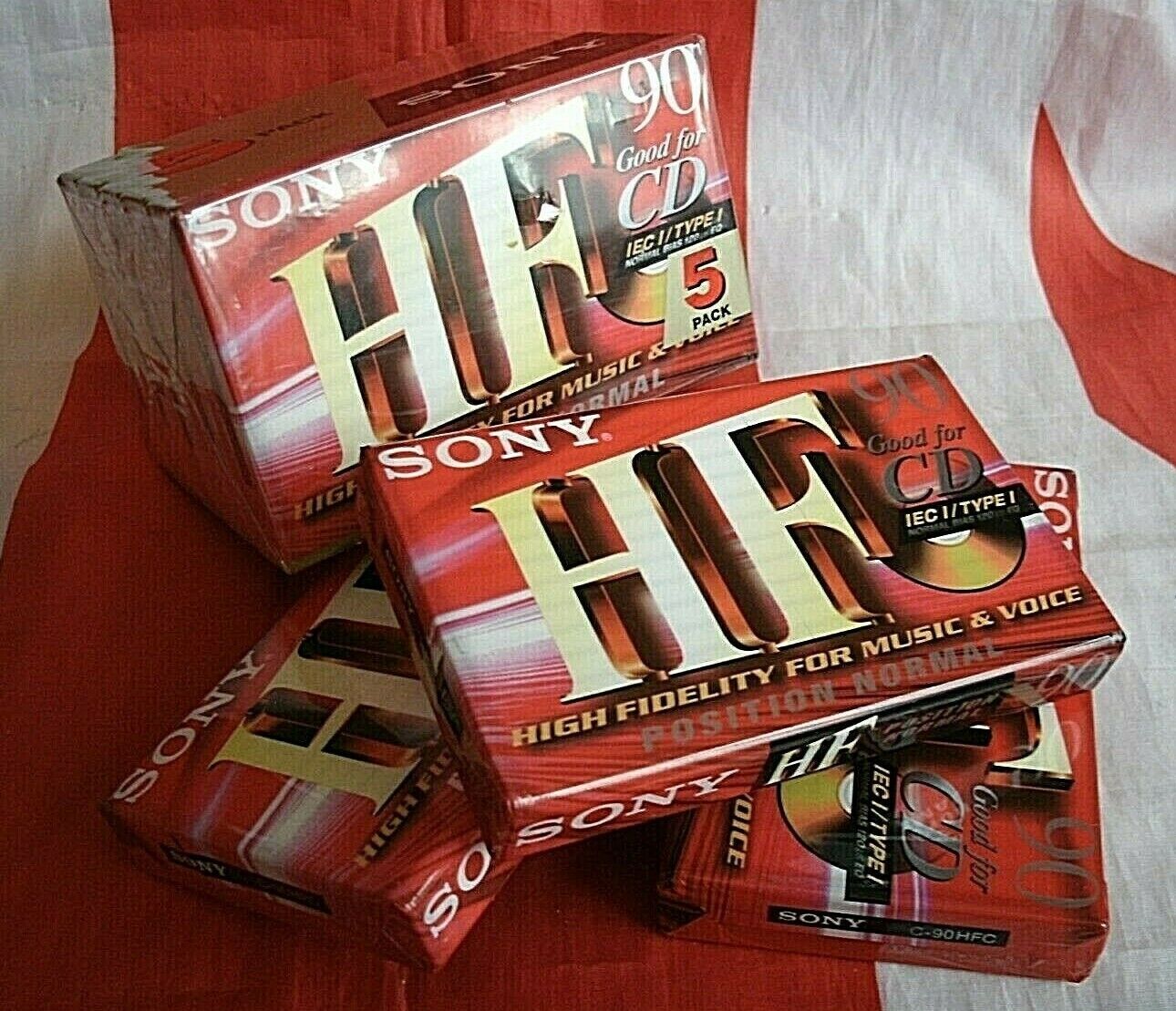 NEW Sony HF-90 Ferric Blank Cassette Tapes Total 8 NEW SEALED for Music & Voice