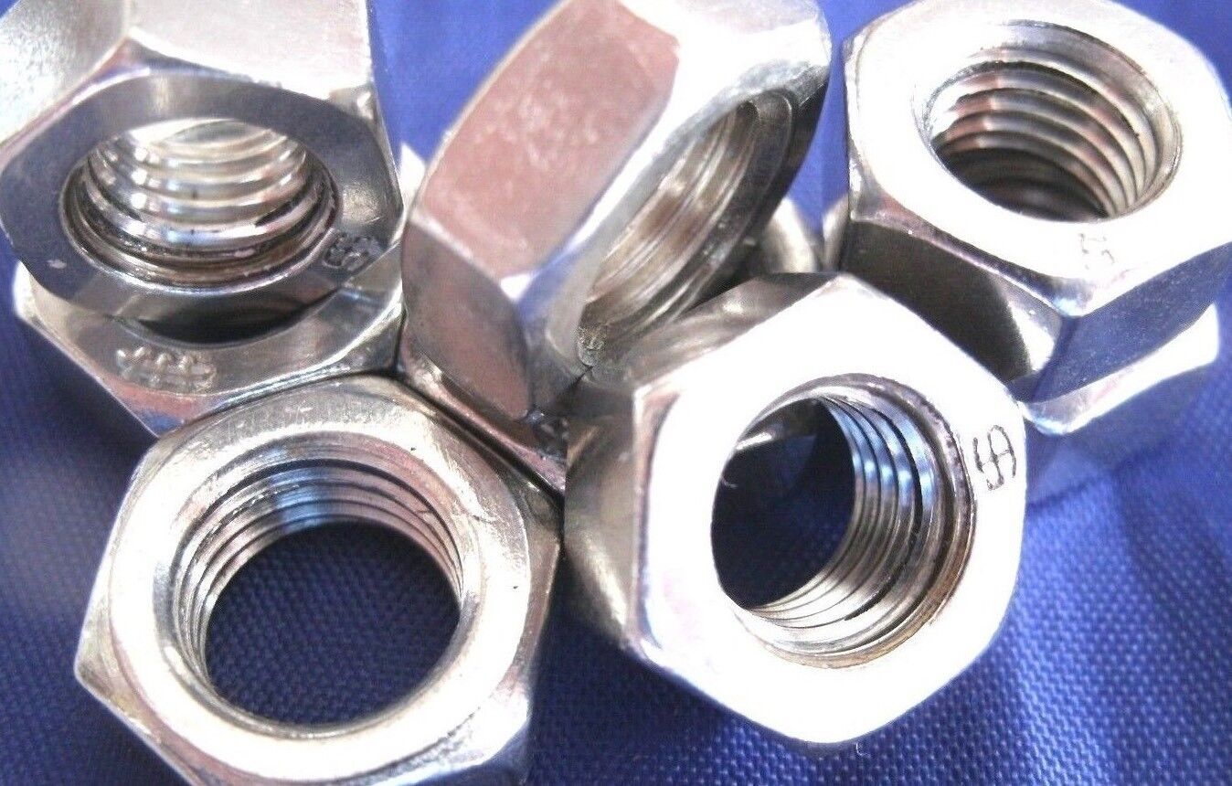 Pack Of 10 Stainless Steel SAE Full Nuts 1/4 x 28 UNF