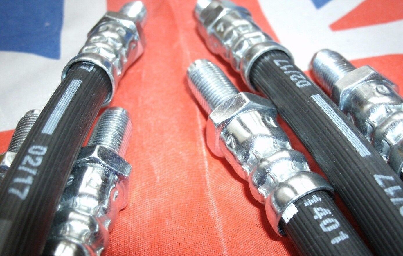 NEW FORD LOTUS CORTINA MK 2 1600E SAVAGE RUBBER BRAKE HOSE SET 3 FRONT/REAR