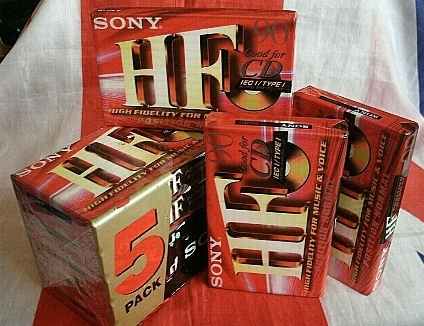 NEW Sony HF-90 Ferric Blank Cassette Tapes Total 8 NEW SEALED for Music & Voice