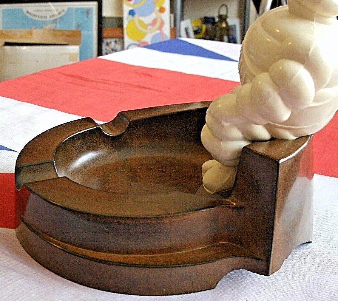 One Vintage Art Deco Bakerlite Michelin Man Ashtray Very Clean & Collectable