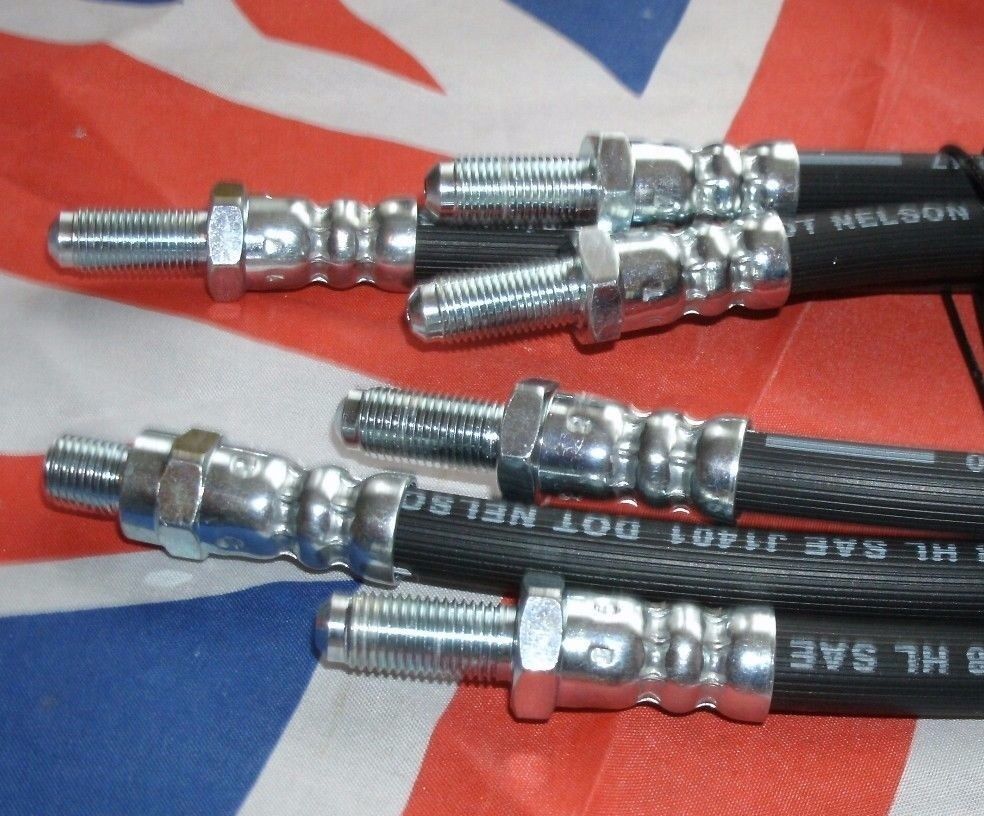 FORD ESCORT MK2 RUBBER BRAKE HOSE KIT MM KIT SET OF 3 FRONT/REAR TOTAL 3 HOSES