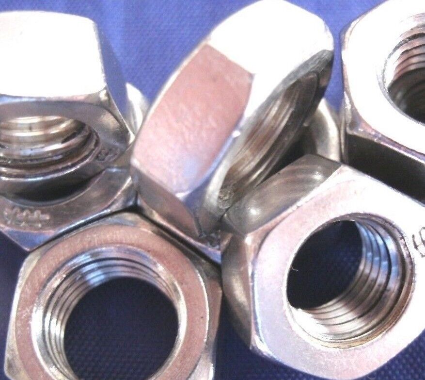Pack Of 10 Stainless Steel SAE Full Nuts 3/8 x 24 UNF