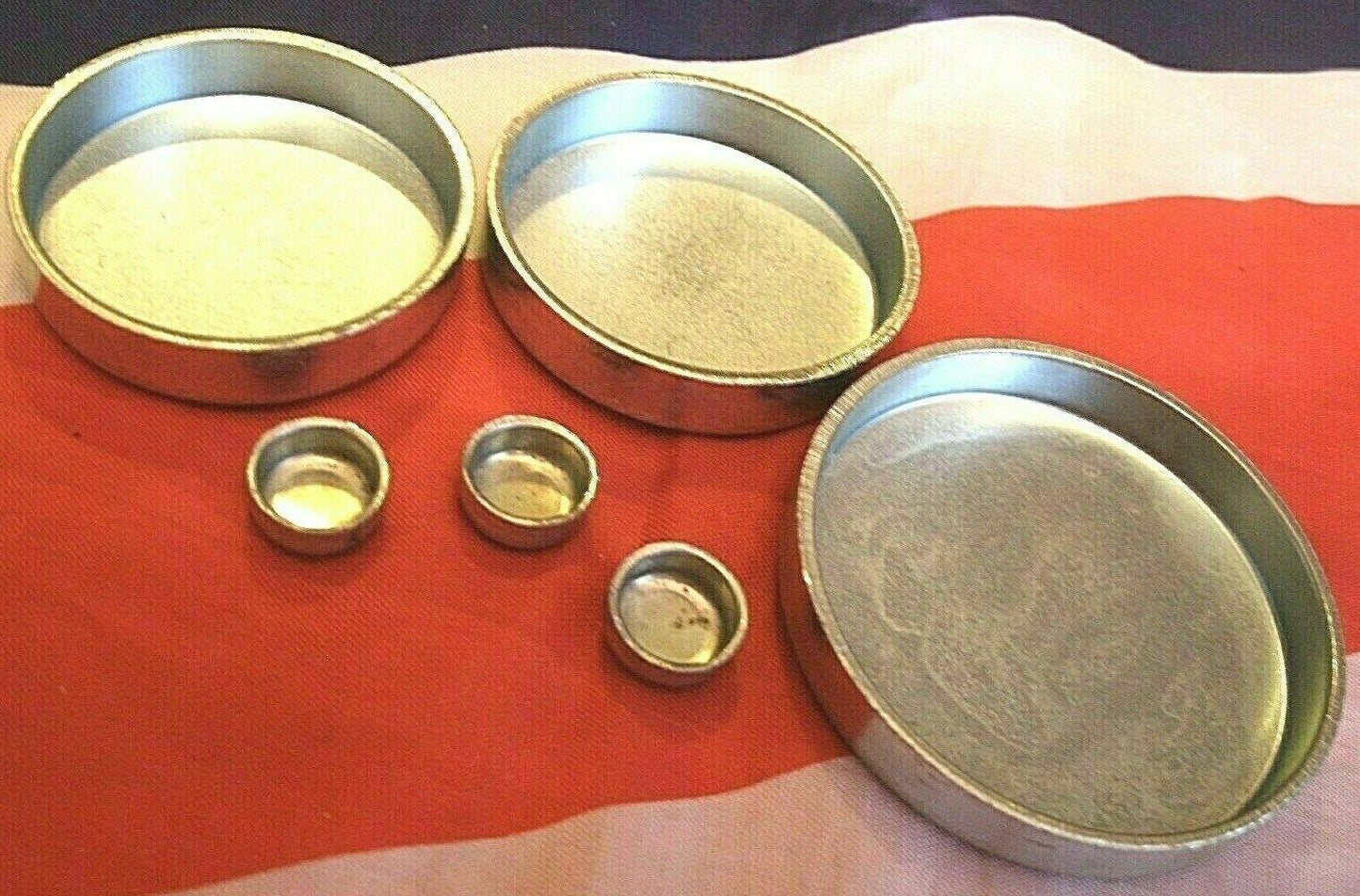 1 SET of 6 Ford Pinto1600 SOHC Mild Steel & Plated Core Plug set Cortina Capri