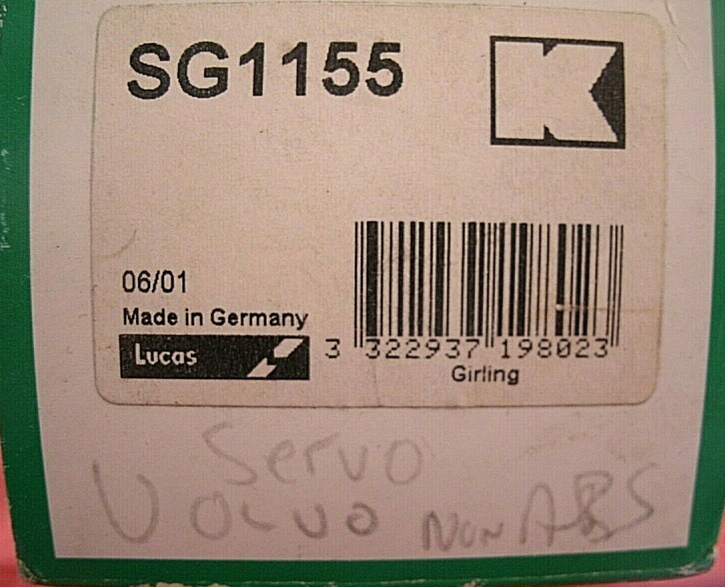 1 Brake Master Cylinder service Kit Lucas Girling ATE New OPENED unused SG1155