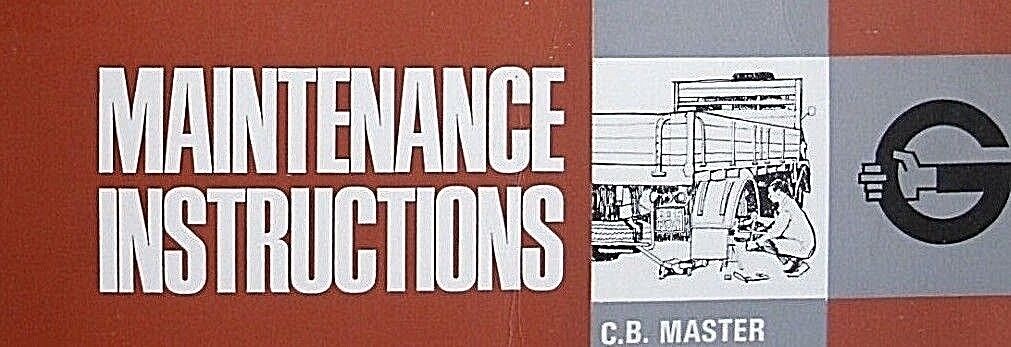 One Clean Used G218/3 Grilling Commercial Vehicle Brakes Instructions Booklet