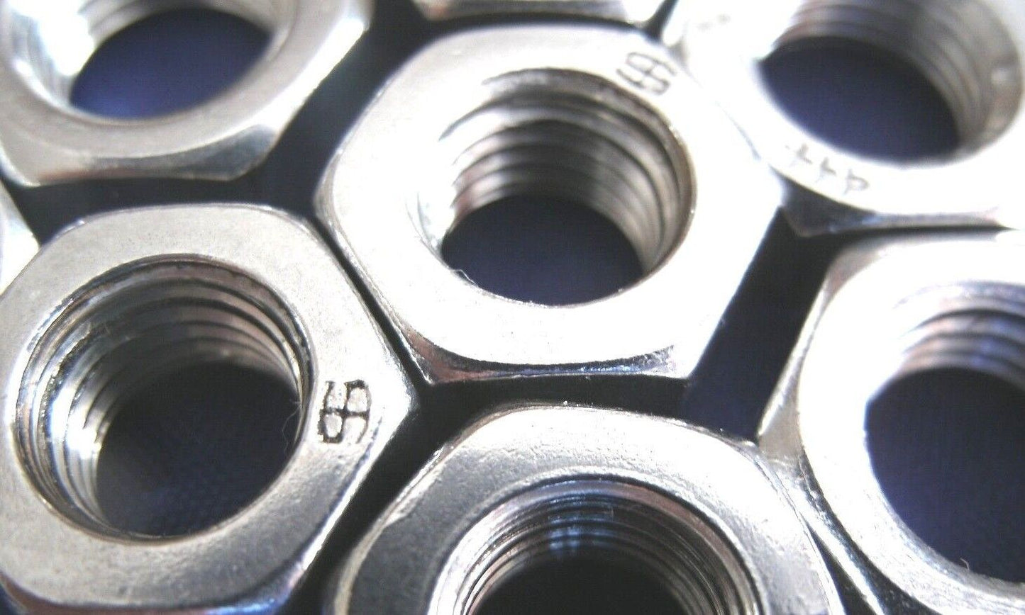 Pack Of 10 Stainless Steel SAE Full Nuts 3/8 x 24 UNF