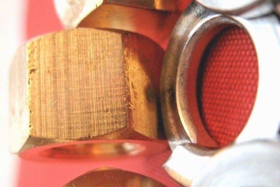 NEW ROVER P4 95 100 & 110 1959 to 64 BRASS EXHAUST MANIFOLD NUT & WASHER PAIR 2