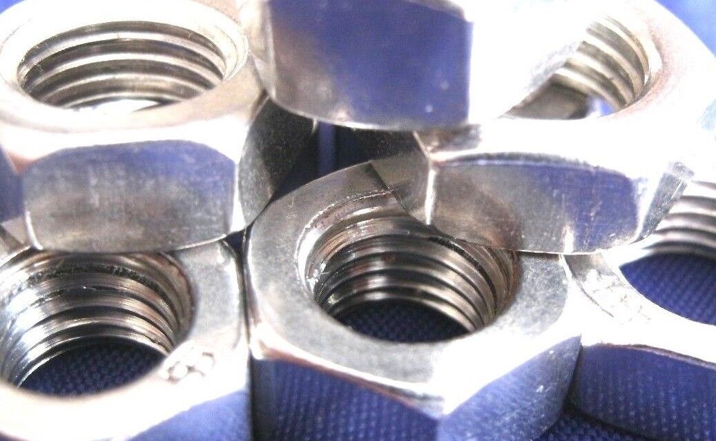 Pack Of 10 Stainless Steel SAE Full Nuts 1/4 x 28 UNF