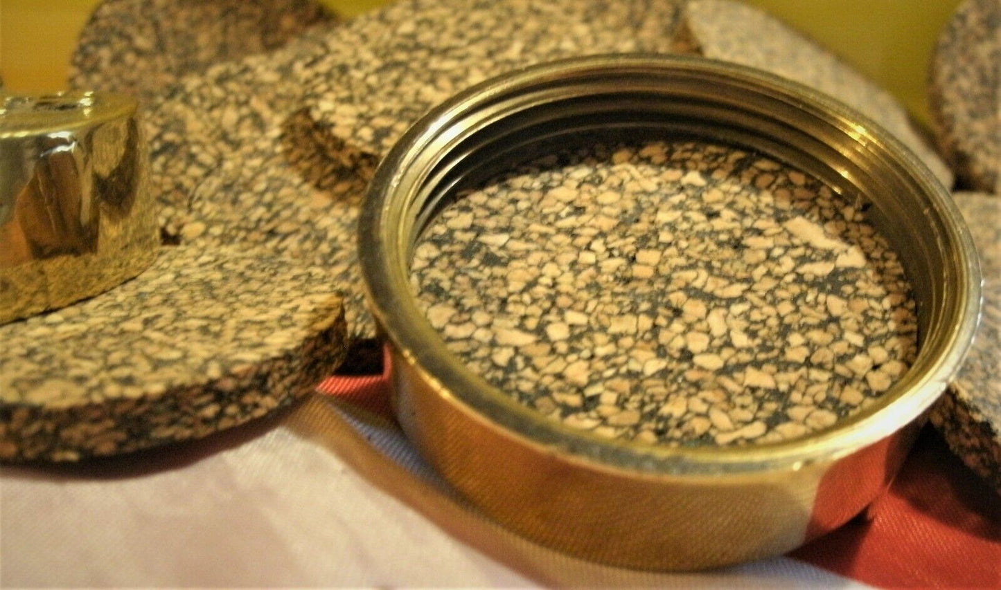 1 NEW 4 M THICK CORK SEAL FOR THE LIDS USED ON THE 2 GALLON VINTAGE PETROL CANS
