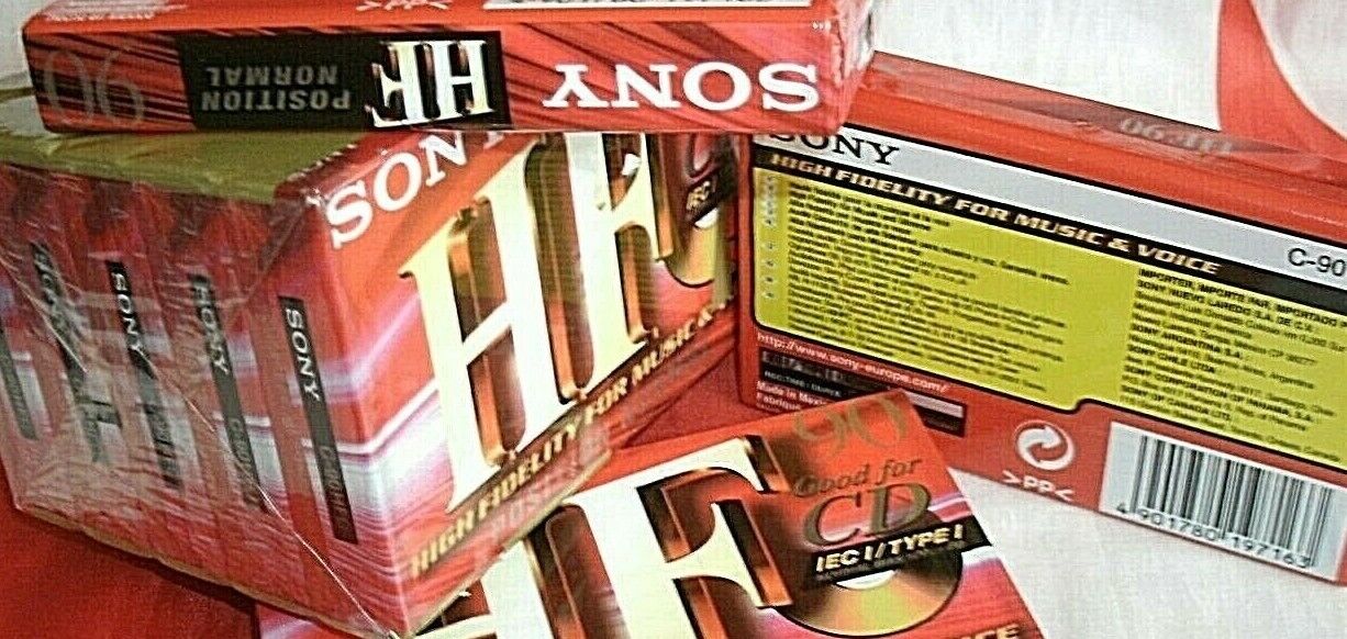 NEW Sony HF-90 Ferric Blank Cassette Tapes Total 8 NEW SEALED for Music & Voice