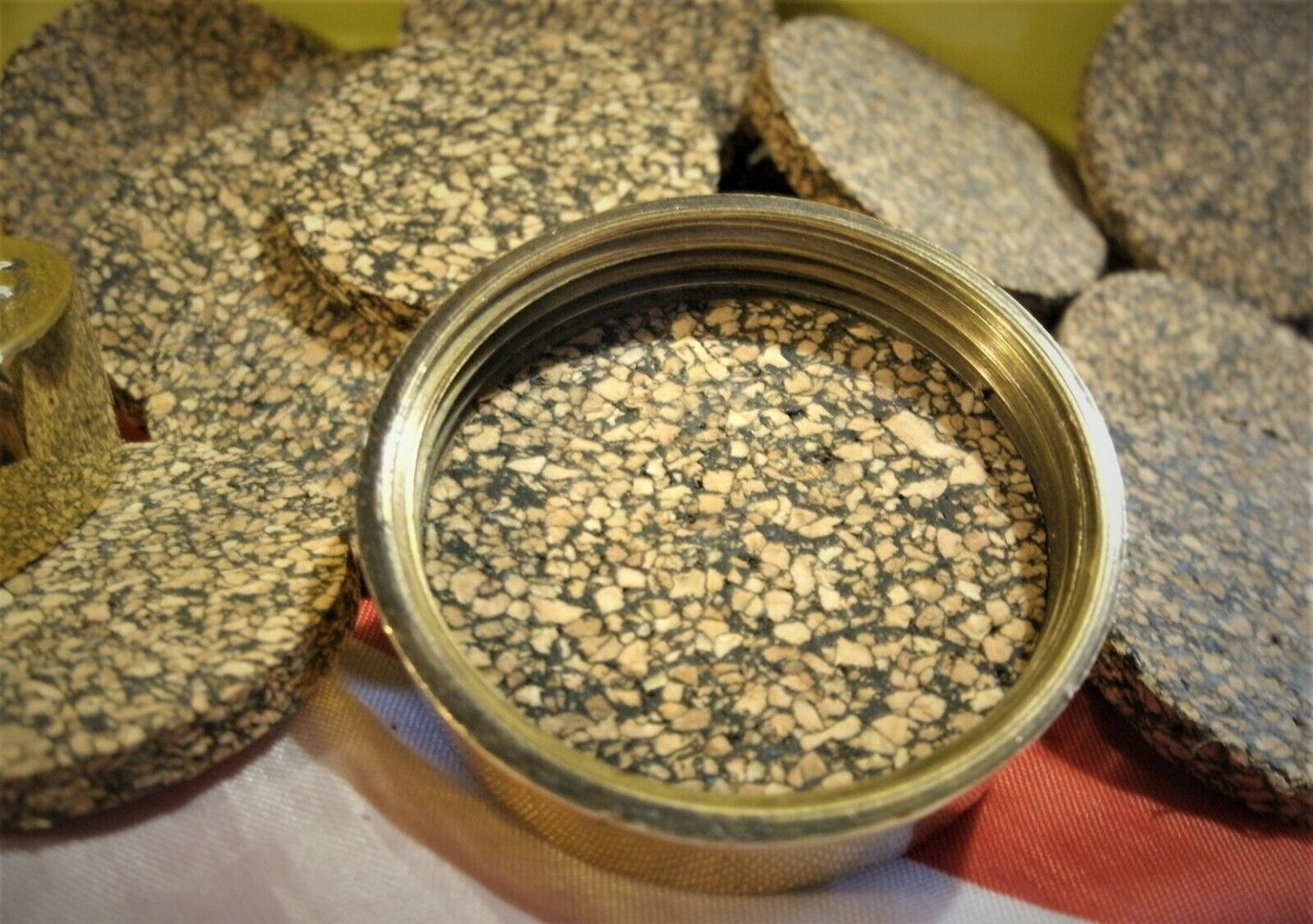 1 NEW 4 M THICK CORK SEAL FOR THE LIDS USED ON THE 2 GALLON VINTAGE PETROL CANS