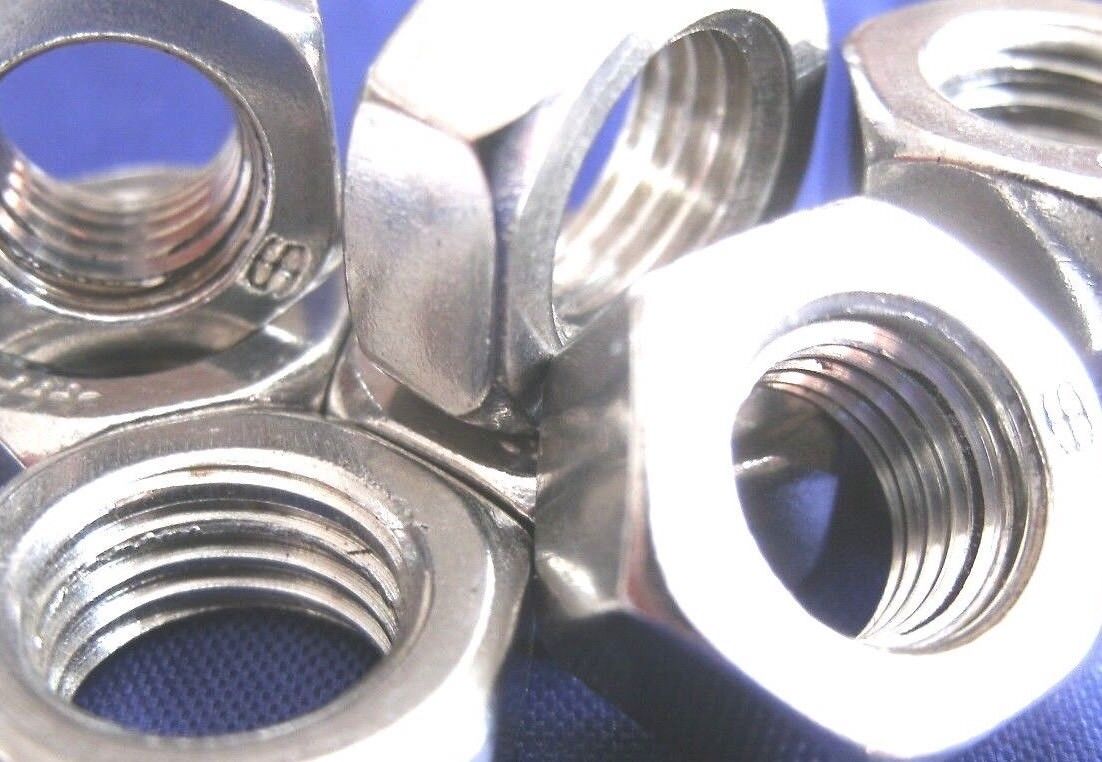 Pack Of 10 Stainless Steel SAE Full Nuts 1/4 x 28 UNF