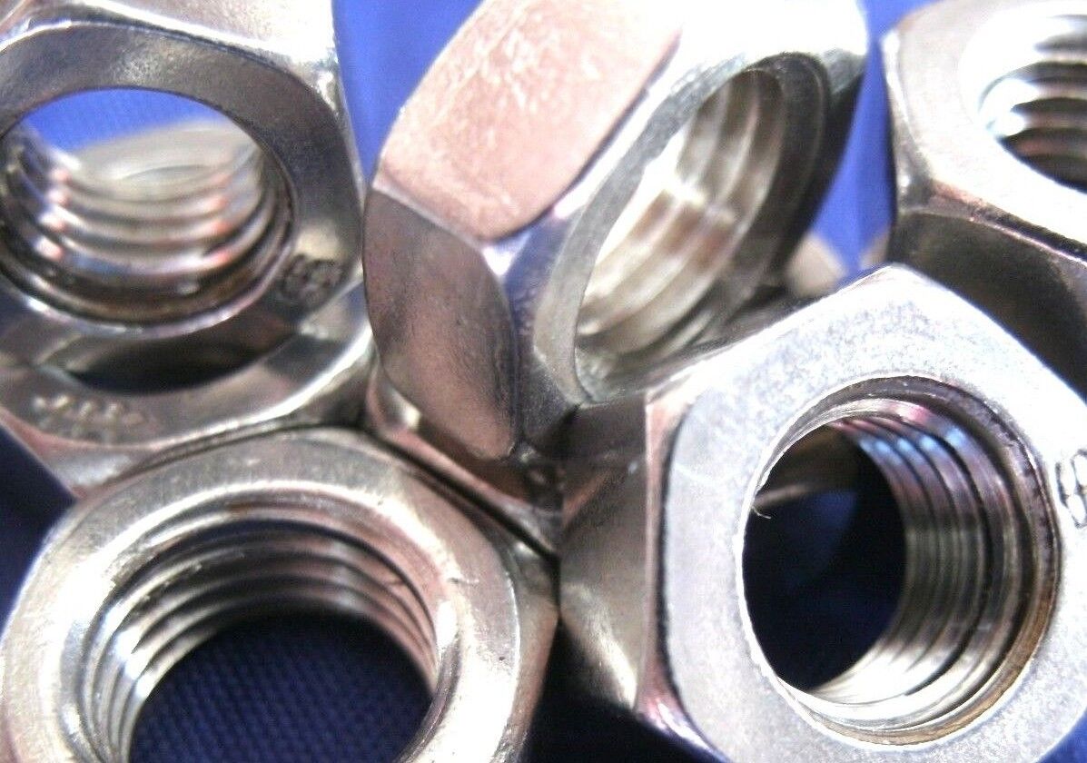 Pack Of 10 Stainless Steel SAE Full Nuts 3/8 x 24 UNF