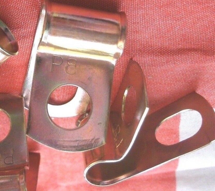 NEW PAIR Of 5/16" Bright Zinc Plated Steel P Clips Clamp Cable Fixing Wire