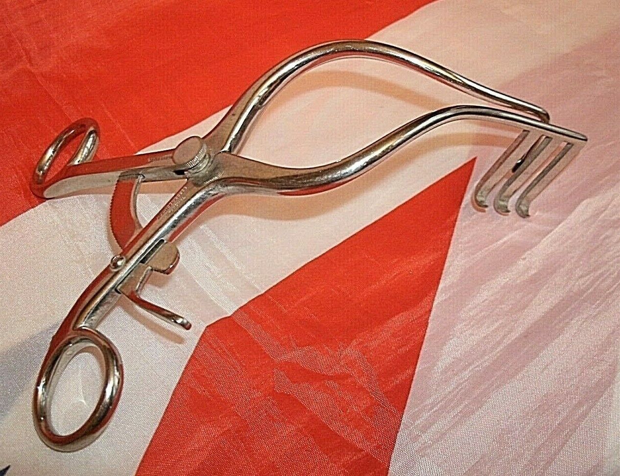 One Vintage Dental Examination Tool Stainless steel Complete Working 10/1973