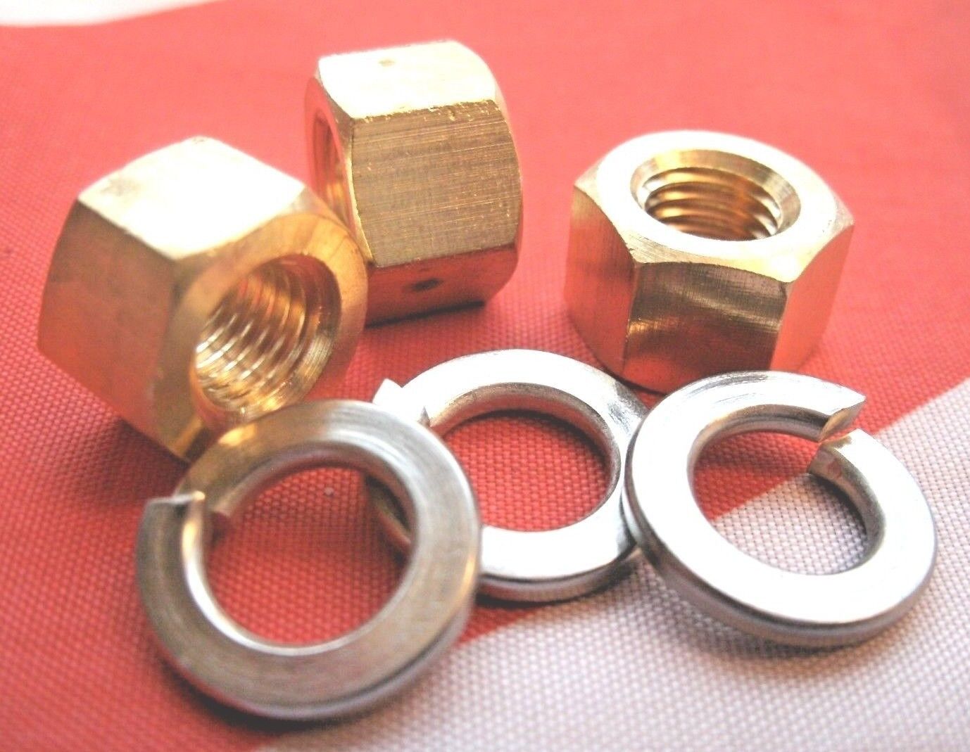 NEW ROVER P4 95 100 & 110 1959 to 64 BRASS EXHAUST MANIFOLD NUT & WASHER PAIR 2