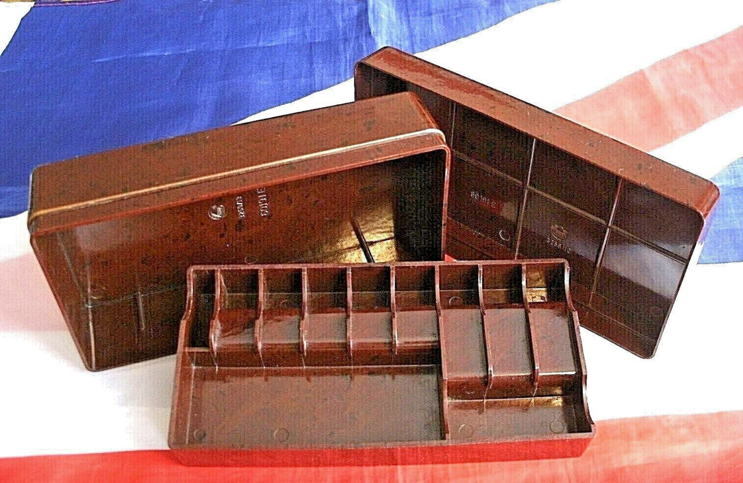 Stunning Brown Bakelite LittleTrinkets Box with 11 Small & 1 Large Conpartments