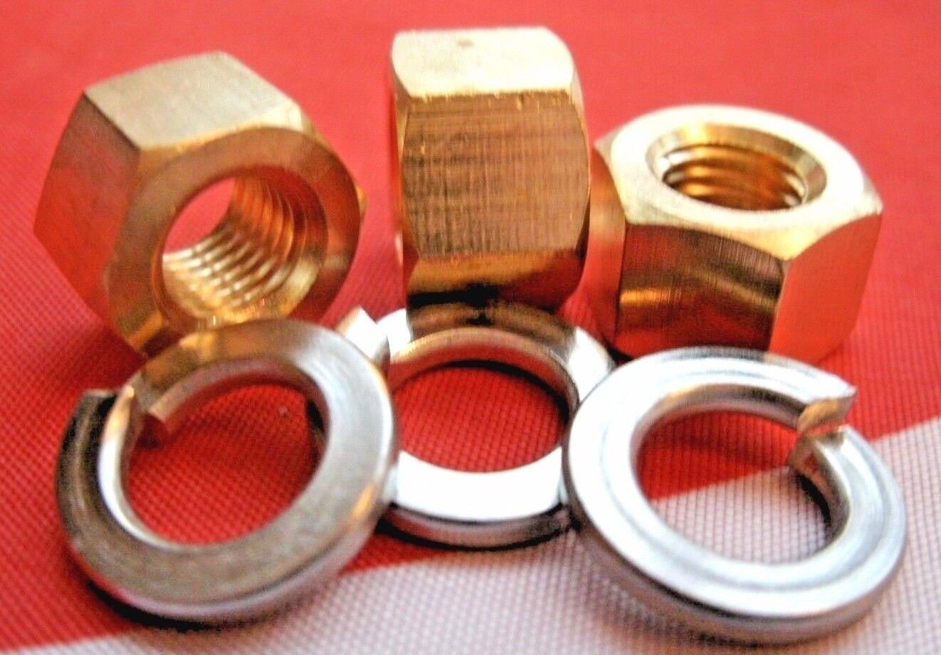 NEW ROVER P4 95 100 & 110 1959 To 1964 BRASS EXHAUST MANIFOLD NUT & WASHER KIT.