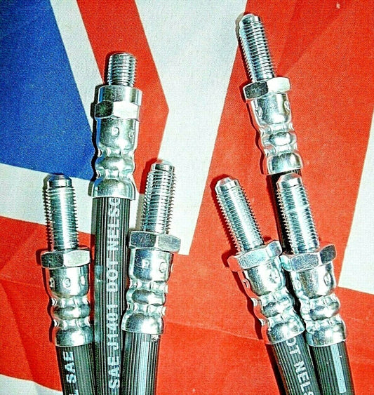 ROVER P6 BRAKES HOSE KIT SET OF 4 FRONT/REAR TOTAL 4 HOSES MADE IN THE UK.
