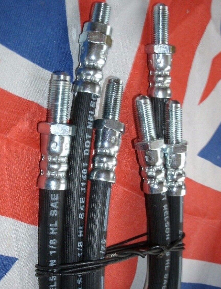 NEW FORD LOTUS CORTINA MK 1 & GT RUBBER BRAKE HOSE SET 3 FRONT/REAR 3 HOSES