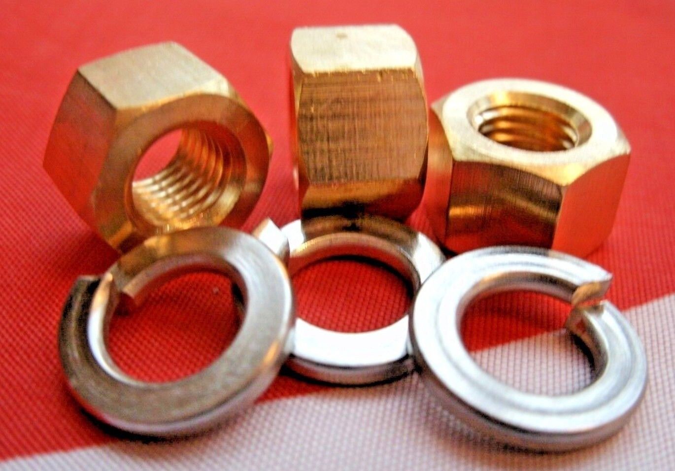 NEW ROVER P4 95 100 & 110 1959 To 1964 BRASS EXHAUST MANIFOLD NUT & WASHER KIT.