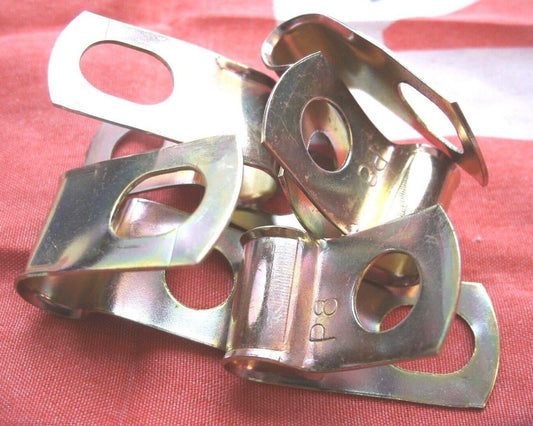 NEW Set Of 5 5/16 Bright Zinc Plated Steel P Clips Clamp Cable Fixing Wire