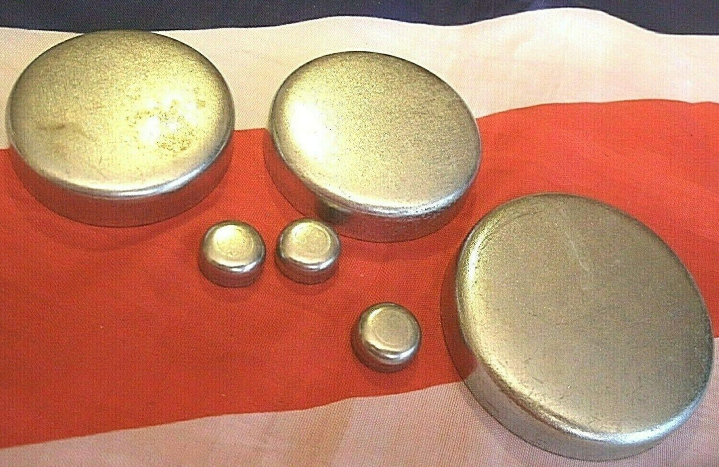 1 SET of 6 Ford Pinto1600 SOHC Mild Steel & Plated Core Plug set Cortina Capri