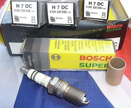 ONE NEW SET OF 4 H7DC Genuine Boxed Bosch Super Spark Plugs 0241235636-740.