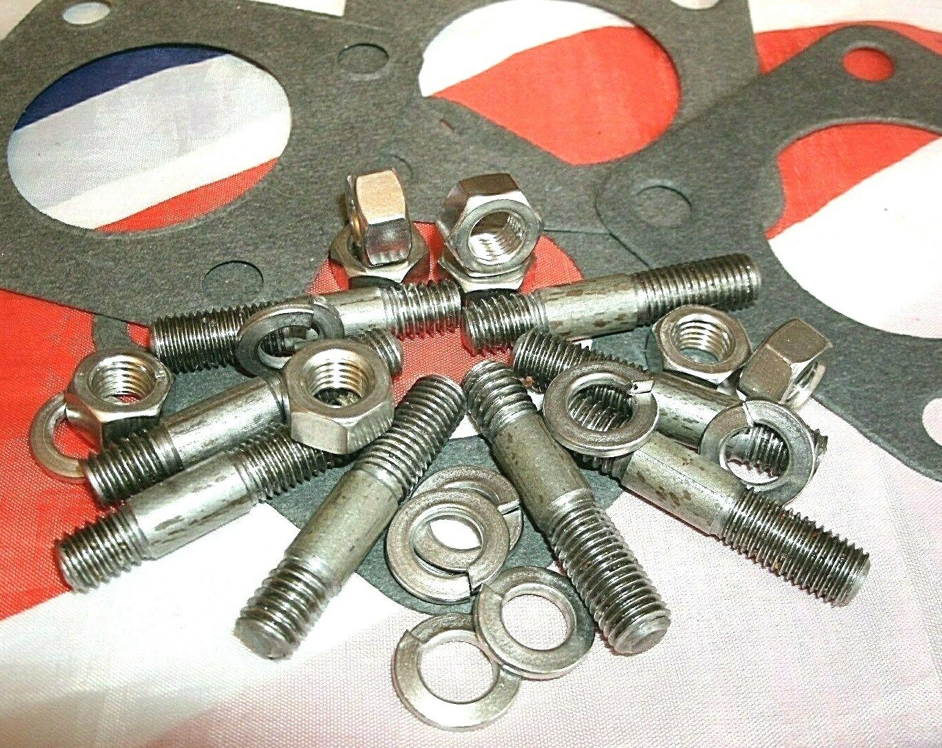 Rover P6B V8 Carburettors Mount Kit for manifold Studs Nuts Springs Washers