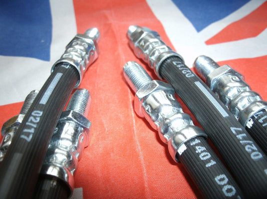 NEW FORD LOTUS CORTINA MK 1 & GT RUBBER BRAKE HOSE SET 3 FRONT/REAR 3 HOSES