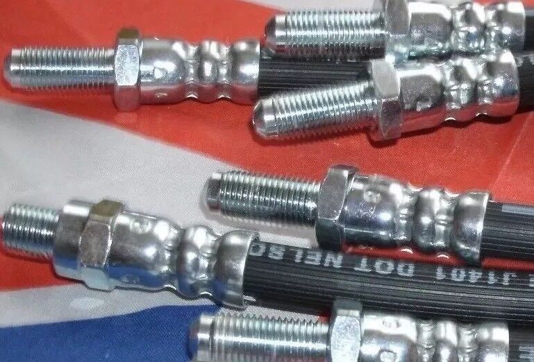 ROVER P6 BRAKES HOSE KIT SET OF 4 FRONT/REAR TOTAL 4 HOSES MADE IN THE UK.