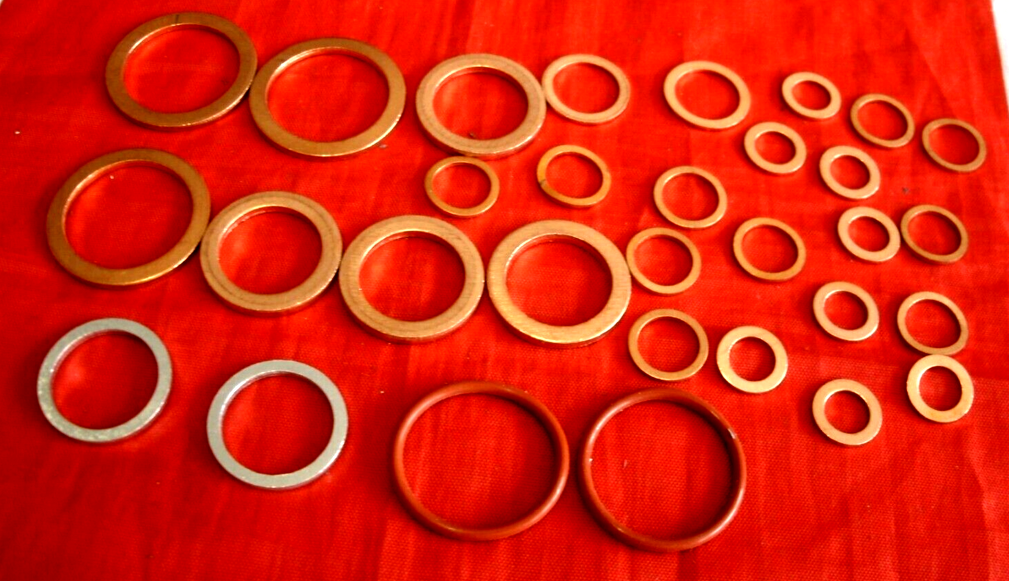 Set Of Sealing Washers Copper Rubber & Aluminum Land Rover VM Diesel 2.4 & 2.5