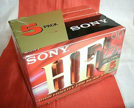 NEW Sony HF-90 Ferric Blank Cassette Tapes Total 8 NEW SEALED for Music & Voice