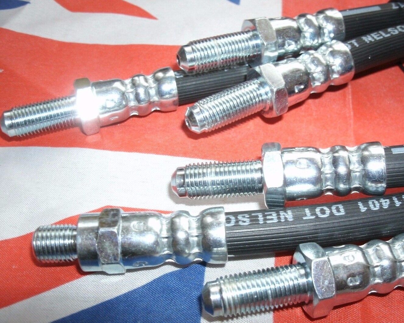 NEW FORD LOTUS CORTINA MK 1 & GT RUBBER BRAKE HOSE SET 3 FRONT/REAR 3 HOSES