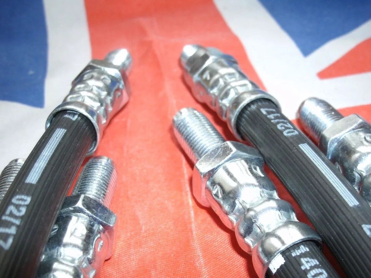 ROVER P6 BRAKES HOSE KIT SET OF 4 FRONT/REAR TOTAL 4 HOSES MADE IN THE UK.