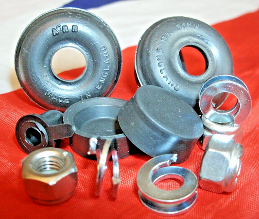 Rover P4 Rear Brake Cylinder Service set Rubber Seals Lock nut & Special Washers