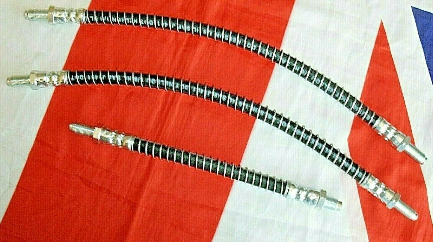 1 Set Of 3 New Aston Martin AMV8 Volante Vantage Armoured Brake Hoses 1968 on