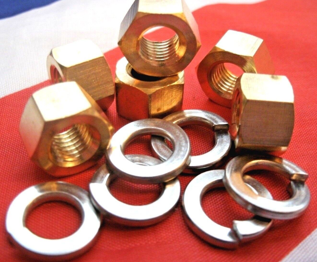 NEW ROVER P5 1958 1967 3 Litre MK 1 2 & 3 BRASS EXHAUST MANIFOLD NUT WASHER KIT.