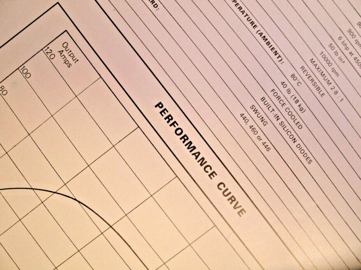 1 used CAV Alternator AC90/3M 2 Sides Pamphlet/Leaflet technica data Performance