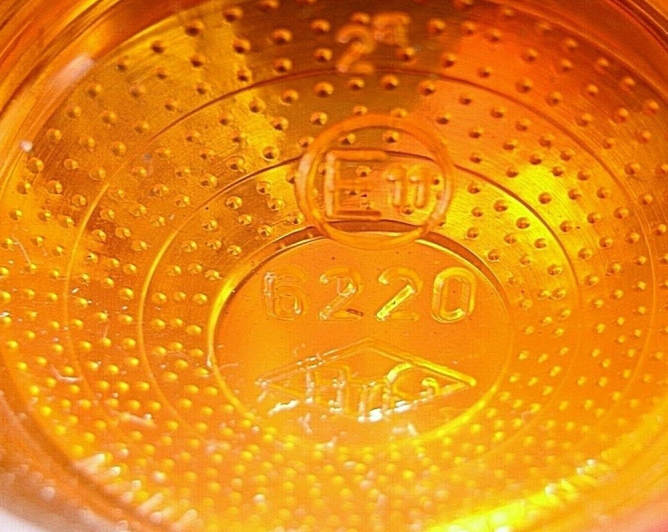NOS One Britax Amber Light Lens 6220 Box 10101.7189 New Old Stock. 3"x 1,3/8"