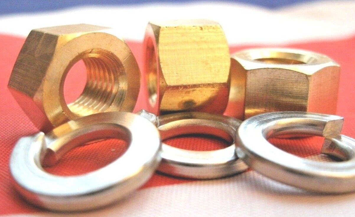 NEW ROVER P4 95 100 & 110 1959 To 1964 BRASS EXHAUST MANIFOLD NUT & WASHER KIT.