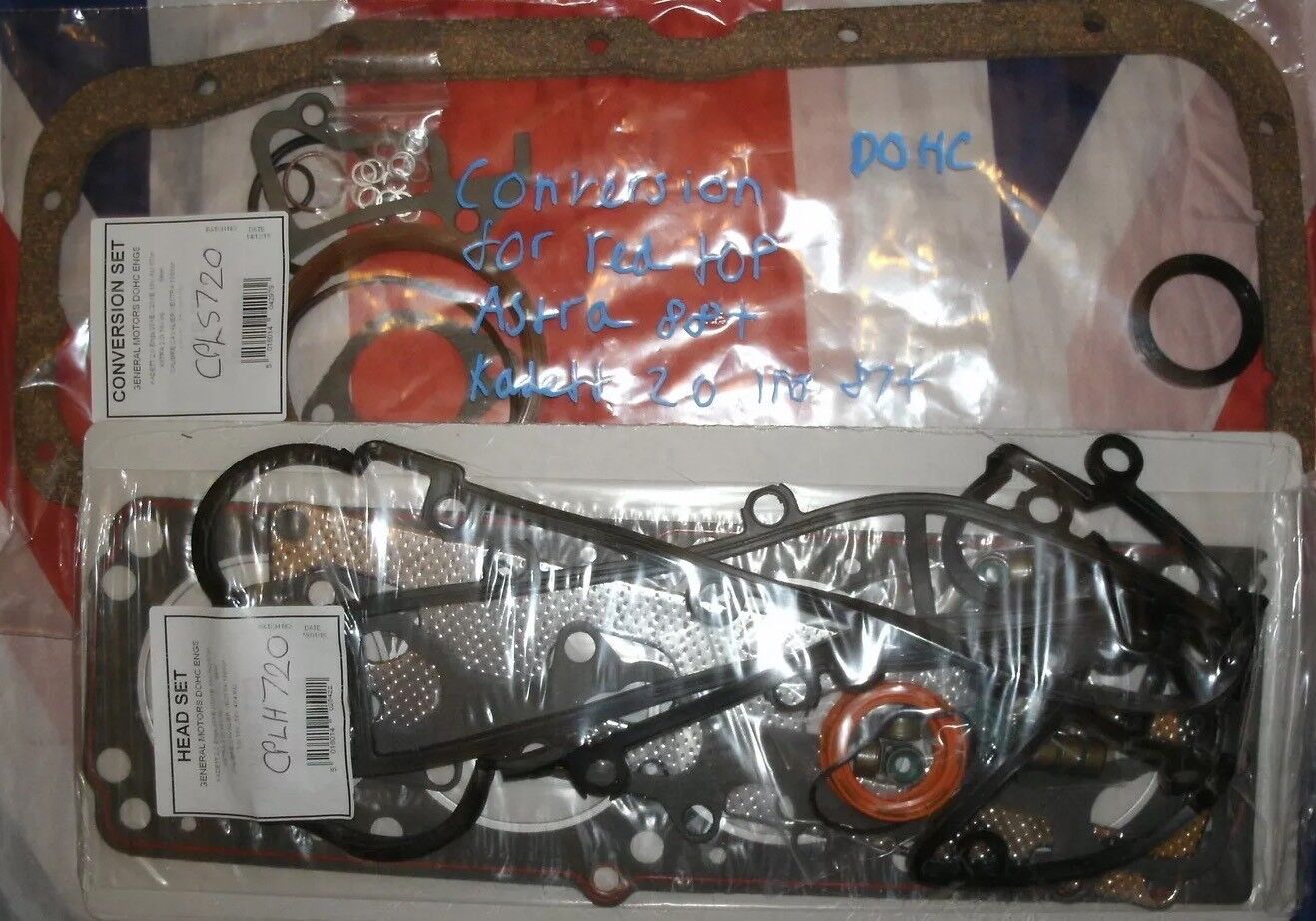 GENERAL MOTORS VAUXHALL OPEL BOTTOM END CONVERION GASKET SET 16V  DOHC RED TOP