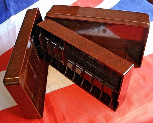 Stunning Brown Bakelite Little Singer Sewing Machine Box 11 s 1 L Conpartments.