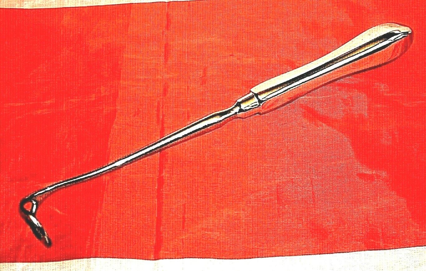 One Used Vintage Dental Examination Tool Stainless steel  9.1/4" long